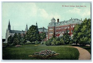 c1910 Exterior View St Mary College Building North East Pennsylvania PA Postcard