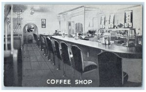 c1960's Covey's Little America Interior Coffee Shop Granger Wyoming WY Postcard