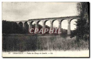 Old Postcard Chantilly Viaduct Ponds of Comelle Train