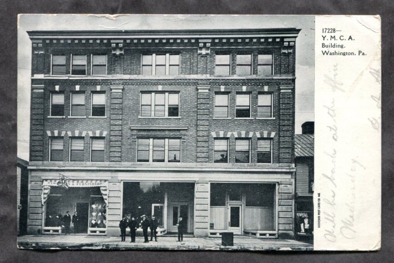 dc1095 - WASHINGTON Pa 1908 YMCA Building Postcard