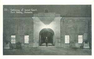 Ontario Canada Gateway of inner Court Fort Henry 1956 B&W Postcard