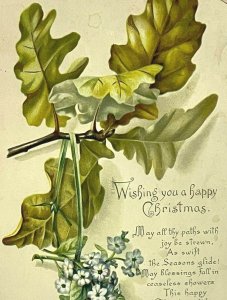 Vintage Raphael Tuck Christmas Postcard Artistic Series floral (small tear)