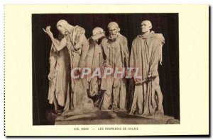 Old Postcard Rodin's Burghers of Calais