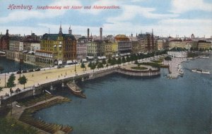 Germany Postcard - Hamburg - Jungfernstieg Mit Alster Und Alsterpavillon RS21039