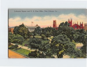 Postcard Lafayette Square and U. S. Post Office, New Orleans, Louisiana
