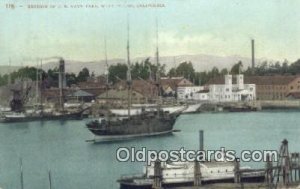 US Navy Yard, Mars Island, CA, CA USA Sailboat 1907 light wear postal used 1907