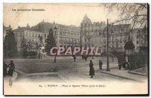 Old Postcard Nancy Square Place and near Thiers Station