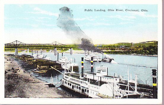 Public Landing, Ohio River, Cincinatti Ohio - River Boats