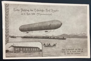 Mint German Picture Postcard Graf Zeppelin 1900 First Climb