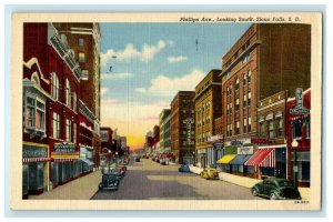 1946 Phillips Avenue Looking South Sioux Falls South Dakota SD Vintage Postcard