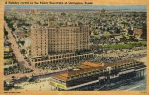 A Holiday Crowd On The Beach - Galveston, Texas TX  