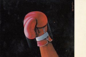 Castiglioni 1977 Boxing Gloves Boxer Painting Postcard