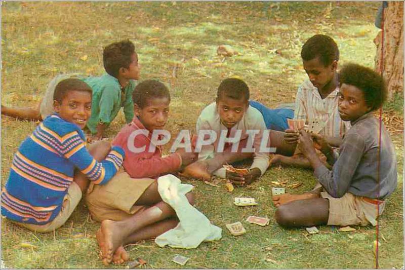 Postcard Modern Fnfants From Ethiopia to Playing Cards These Faces Open On Fu...