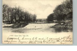 York PA Kings Dam c1910 Postcard