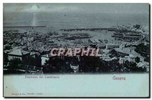 Italy Italia Genova Old Postcard Panorama dal Castellaccio