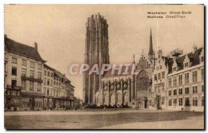 Old Postcard Mechelen Grand Place