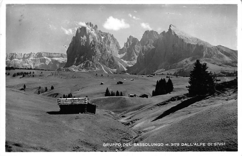 BR95348 gruppo del sassolungo dall alpe di siusi real photo italy