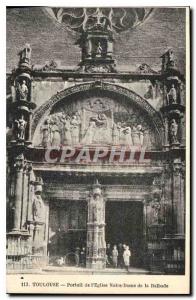 Postcard Old Toulouse Church Portal Our Lady of Dalbade