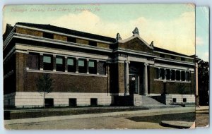 1911 Carnegie Library Building Facade East Liberty Pennsylvania Antique Postcard