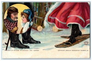 c1905 Footwear Of Nations Canada Woonsocket Rubber Co. Shoe Advertising Postcard