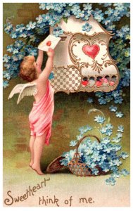 Valantine'e Day  Cupid inderting Letter