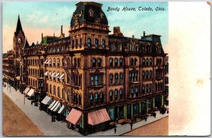 Toledo Ohio OH, Boody House Building, Streetside, Store Shops, Vintage Postcard