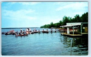 REKLAW, Texas TX ~ Boat Dock LAKE STRIKER Rusk County ca 1950s  Postcard