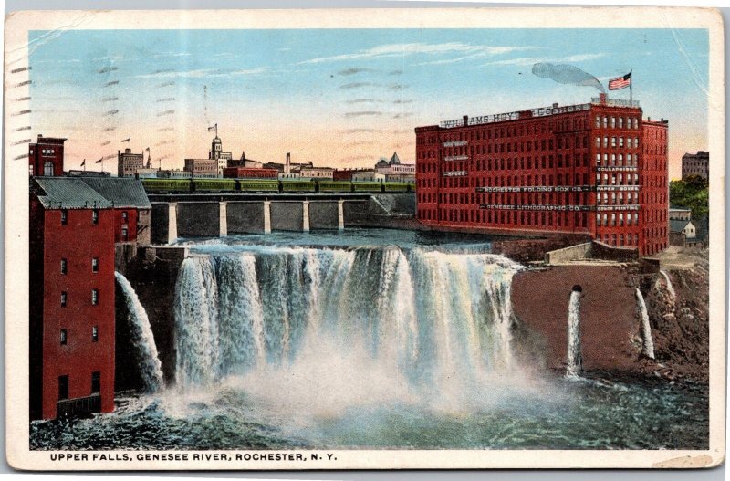 Postcard NY Rochester Genesse River Upper Falls NY Central RR Williams Hoy