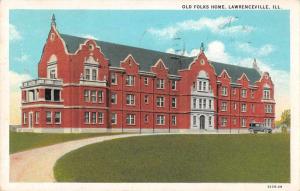 Lawrenceville Illinois Old Folks Home Antique Postcard J60270 