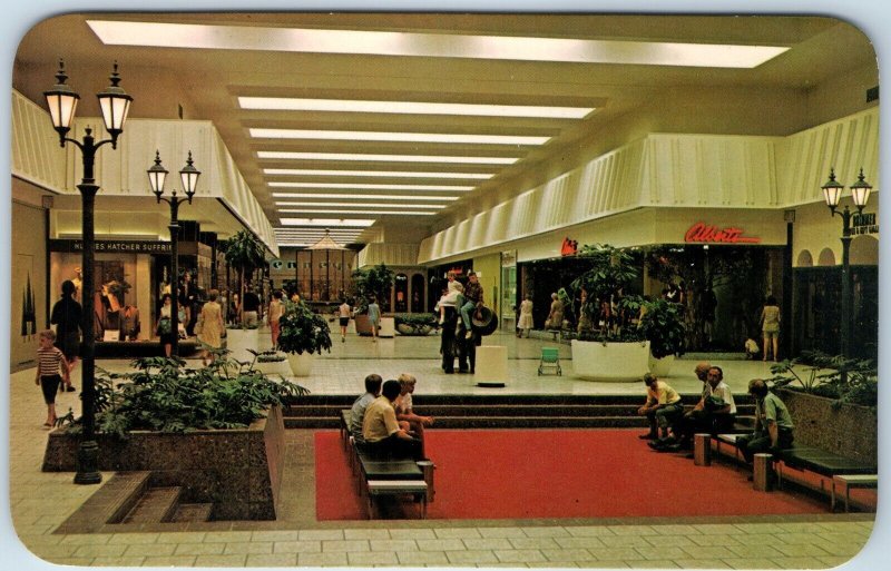 c1960s Grand Rapids, MI Woodland Mall Inside Shopping Center Crowd Store PC A237