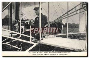 Old Postcard Jet Aviation Wilbur Wright tries orders of his airplane