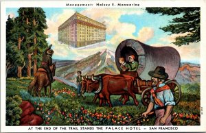 Adv Postcard CA San Francisco The Palace Hotel Curt Teich LINEN 1932 V196