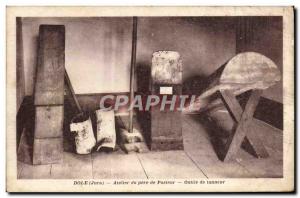 Old Postcard Dole Pasteur's father tanner Workshop Tools