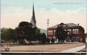 Queen's Square Galt Ontario ON c1916 Antique Postcard E15