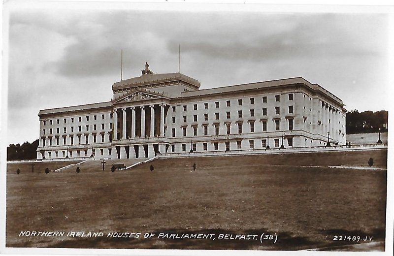 RPPC Northern Ireland Houses of Parliament Belfast Valentine's Post Card