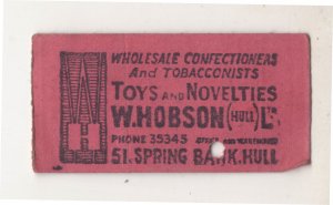 Hobsons Hull Yorkshire Toy Shop Bus Advertising Ticket