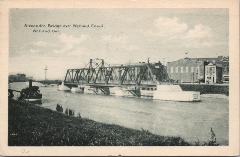 Alexandra Bridge Welland Ontario ON Ont Canal c1925 Vintage Postcard D63