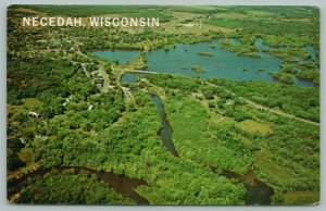 Necedah Wisconsin~Aerial View~A Friendly City~Heart of Castle Rock~c1950 PC