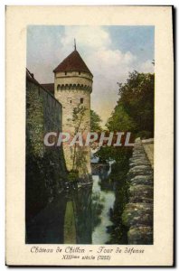 Old Postcard Chateau Chillon Tower Defense