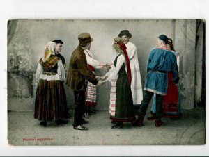 401003 FINLAND native dance Nuotan repiainen Vintage postcard