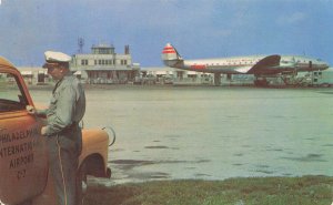 Philadelphia PA International Airport TWA  Prop Plane Postcard