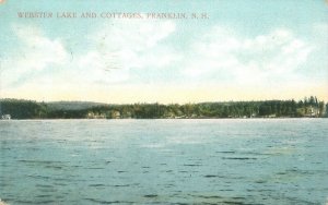Franklin New Hampshire Webster Lake & Cottages Litho Postcard Used