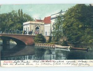 Pre-1907 BUILDING BY THE BRIDGE Haarlem - Near Amsterdam Netherlands F5143