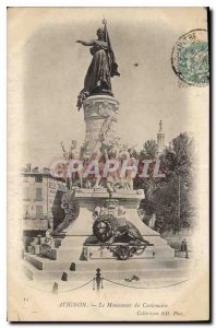 Postcard Old Avignon Le Centenaire Lion Monument
