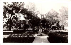 Real Photo Postcard St. Mary's Home for the Aged in Carlyle, Illinois