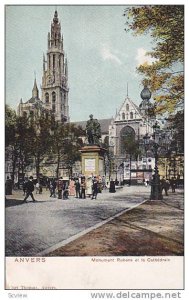 Monument Rubens Et La Cathedrale, Anvers (Antwerp) Belgium, 1900-1910s