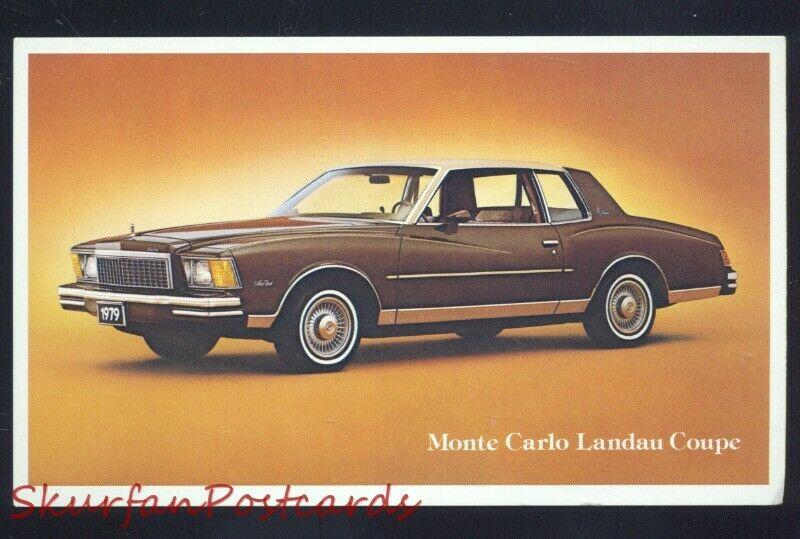 1977 CHEVROLET MONTE CARLO LANDAU COUPE CAR DEALER ADVERTISING POSTCARD