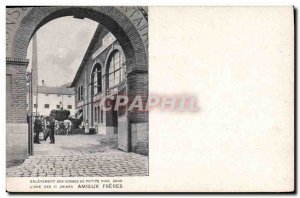 Old Postcard Advertisement Removal of pea pods in the & # 39A 11 factories Am...
