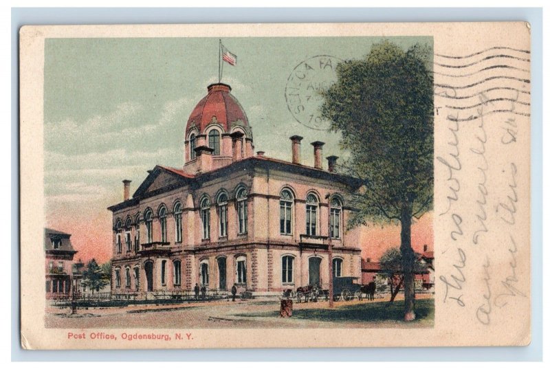 C. 1900-04 Post Office, Ogdensburg N.Y. Postcard P213E