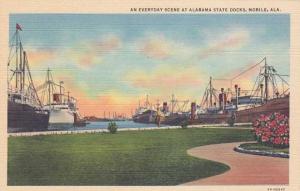 Scene at State Docks - Mobile AL, Alabama - Linen